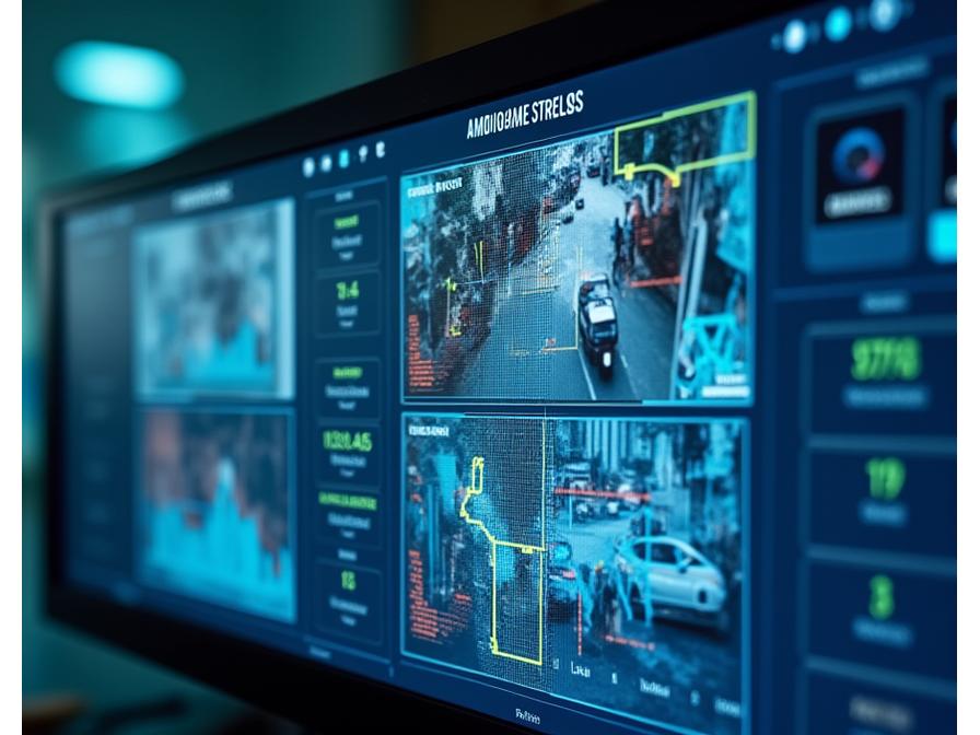 AI video analytics dashboard showing real-time monitoring