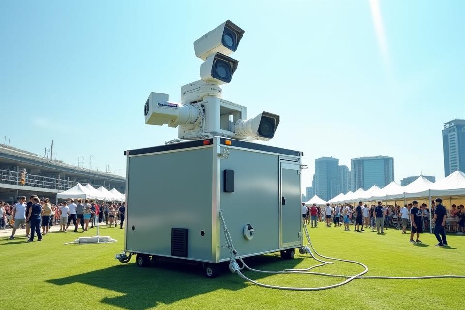 Mobile CCTV unit deployed at outdoor event in Singapore
